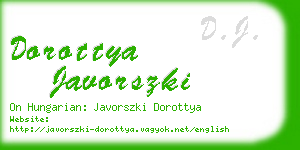 dorottya javorszki business card